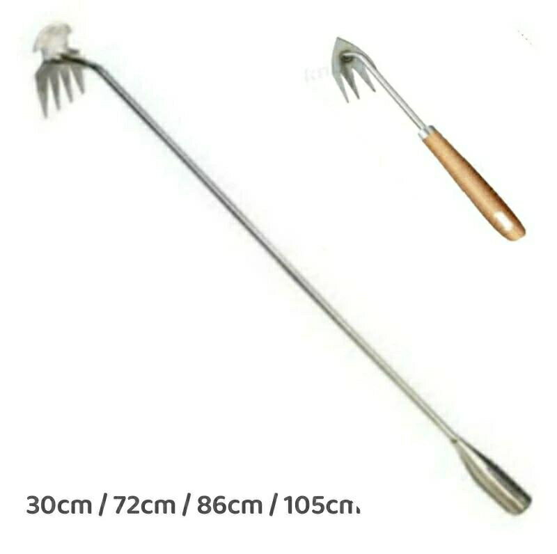 雑草除去ツール 農業用除草熊手 雑草根こそぎレーキ 4-8本歯 ステンレスハンドル 根こそぎ除去対応 105..