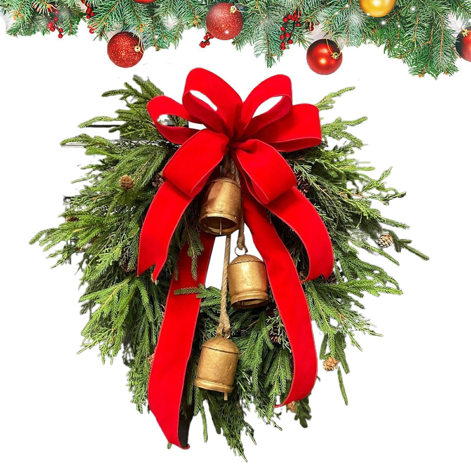 玄関用クリスマスリース クリスマス装飾 ガーランド 北欧風 玄関ドア フロア 壁飾り クリスマス飾リ 壁..