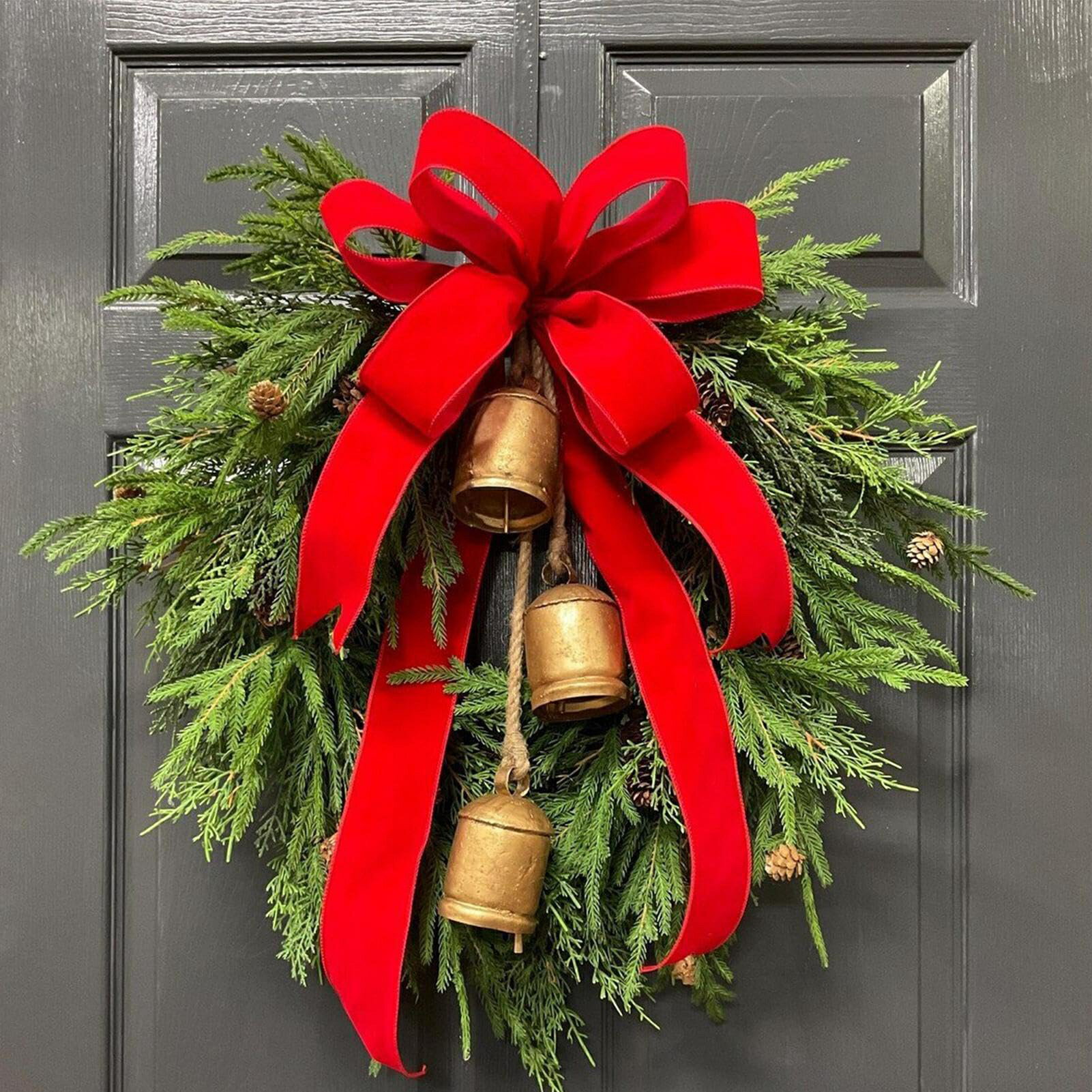 玄関用クリスマスリース クリスマス装飾 ガーランド 北欧風 玄関ドア フロア 壁飾り クリスマス飾リ 壁掛け 屋外 鮮やかな クリスマスデコレーション リビング ホテル 玄関 お店装飾 花輪 窓 階段 パーティー 家 開店祝い ギフト おしゃれ プレゼント