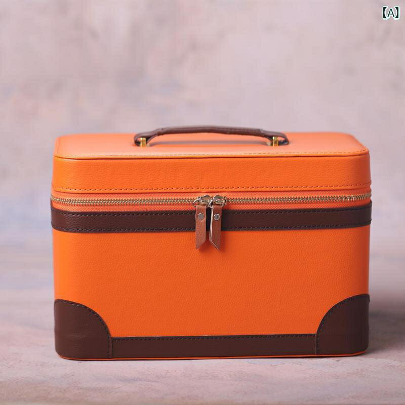 エッセンシャルオイル 収納 ケース ボックス 精油 バッグ 大容量 口紅 レザー オレンジ ブルー パープル