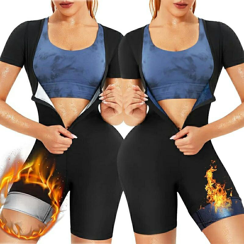 サウナスーツ レディース おしゃれ 効果 洗濯可能 大きいサイズ ワンピース 発汗 ダイエットスーツ スポーツウェア サウナパンツ トレーニング ストレッチ ウォーキング 汗