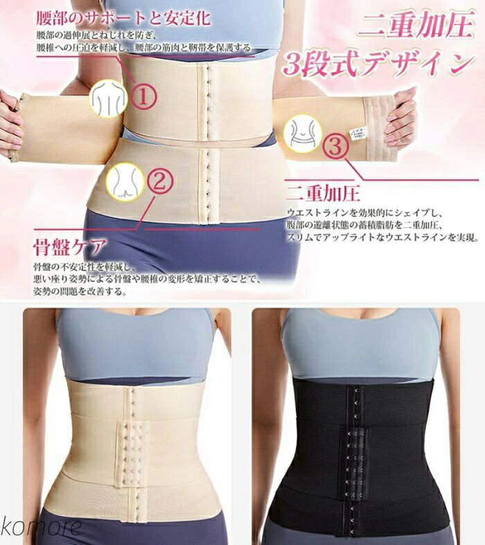 【送料無料】くびれ レディース ウエストニッパー ダイエット 三段強力加圧 調節可能 着圧 お腹引き締め 補正下着 ぽっこりお腹 ウエストシェイパー