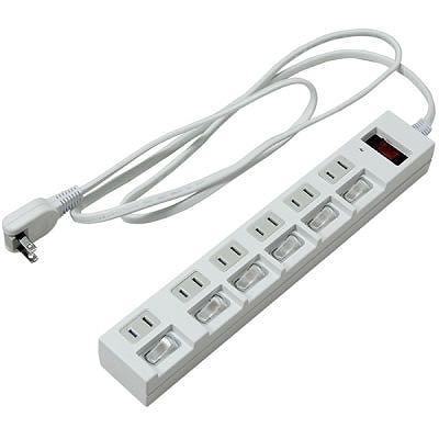 Rakuten - 個別・集中スイッチ付節電タップ 6個口 2m 白 Y02BKS672WH【送料無料】(延長コード、タップ、節電、コンセント)