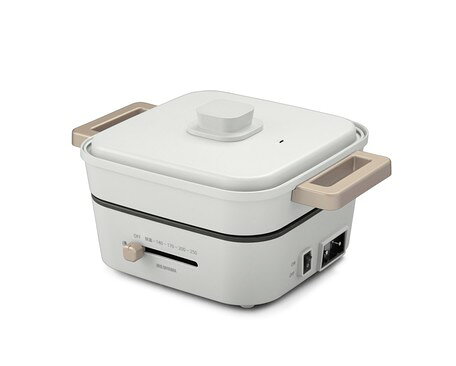 【アイリスオーヤマ】グリルなべ 3枚プレート　IGU-P3-H　ライトグレー（517112）【送料無料】（電気鍋、調理用品、すきやき鍋、寄せ鍋、コンロ、電気グリルパン、ホットプレート）