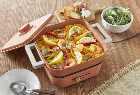 【アイリスオーヤマ】グリルなべ 3枚プレート IGU-P3-D オレンジ（517113）【送料無料】（電気鍋、調理用品、すきやき鍋、寄せ鍋、コンロ、電気グリルパン、ホットプレート）