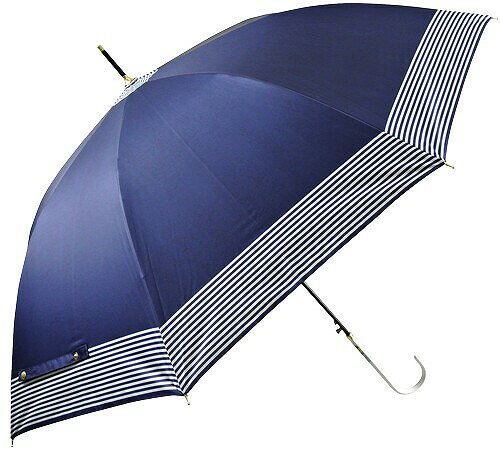 【一級遮光 UVカット率99%】晴雨兼用 すそボーダー 58cmジャンプ 黒コーティング(6615)【送料無料】(婦人傘、雨傘、アンブレラ、長傘、晴雨兼用、日傘、UV対策、紫外線対策) 【一級遮光 UVカット率99%】晴雨兼用 すそボーダー 58cmジャンプ 黒コーティング(6615)【送料無料】(婦人傘、雨傘、アンブレラ、長傘、晴雨兼用、日傘、UV対策、紫外線対策)