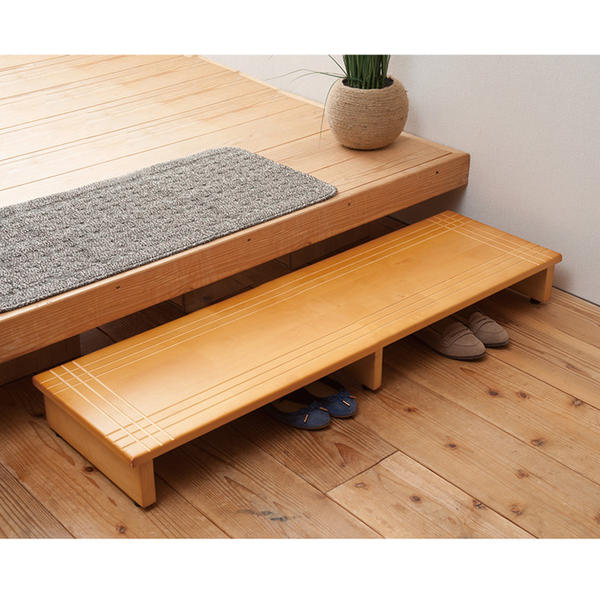 木製玄関踏み台 120cm　NK-1235LBR【送料無料】（玄関台、ステップ、踏み台、シューズラック）