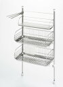 〈日本製〉バスケットが外せる突っ張り水切り (1305037) 【送料無料】(キッチン収納、キッチンラック、水切りバスケット)