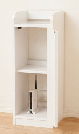 鏡面モデム収納ラック スリム（ホワイト） （21329） 　【送料無料】（モデム収納...
