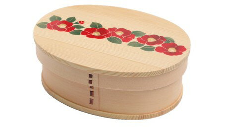 若兆 wooden BENTO makie camellia/曲げわっぱ弁当箱 蒔絵 椿 （BENTO-8） 【送料無料】 （お弁当箱,ランチボックス,ランチBOX ピクニック）