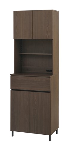 【アイリスオーヤマ】キッチンキャビネット 　KCB-590Hナチュラル/ブラックウォールナット （296029）【送料無料】(レンジ台、レンジボード、キッチンキャビネット、食器棚、キッチンラック) 2