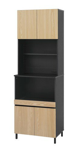 【アイリスオーヤマ】キッチンキャビネット 　KCB-590BTナチュラルナチュラル/ブラ...