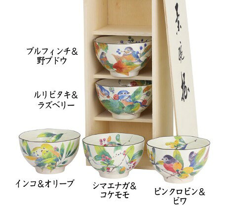 ■美濃焼ギフト■百千鳥飯碗揃　百千鳥飯碗揃／1セット(飯碗×5　木箱×1)（02538）【...