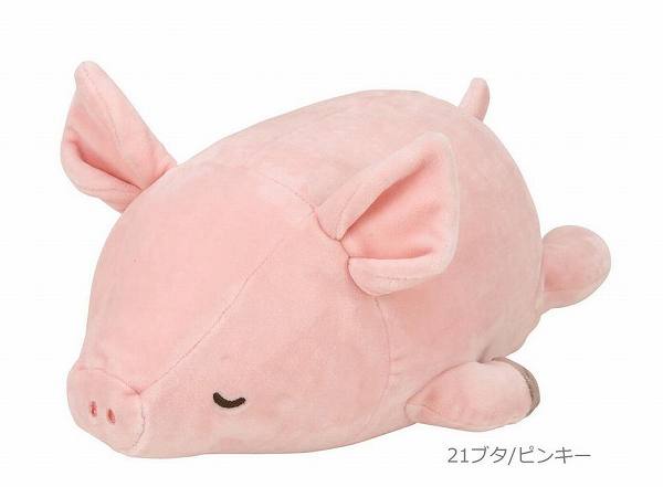 りぶはあと正規品【マシュマロアニマル】ボルスタークッション ブタ/ピンキー（38983-21）【送料無料】（クッション、抱き枕、ぬいぐるみ、キャラクターグッズ、プレゼントに最適）