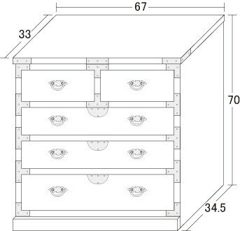 民芸調 引出箪笥(64734) 【送料無料】(収納家具、チェスト、キャビネット、リビング収納家具) [2]