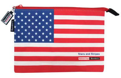 【PLUSrrxx】Bandiera フラットポーチ M　Stars & Stripes （USA　アメリカ）　（6317） 【送料無料】(バッグ,ポーチ,カバン,かばん,鞄)