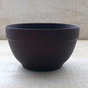 《5個セット》スタッキング可能・アウトドアにも使えて便利【器の収納上手・多機能】コンパクトボール・黒系 大 1セット/5点 (ODBR-3L) 【送料無料】(キッチン、食器、飯碗、木製、椀、丼、贈答)