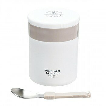 パール金属 ホームレーベル フードマグ400 スプーン付 ホワイト HB-5459 【送料無料】（タンブラー、ボ..