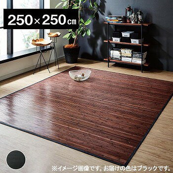 Rakuten - 竹カーペット 『ユニバース』 ブラック 250×250cm 5352240 【送料無料】（カーペット、ラグ、マット）