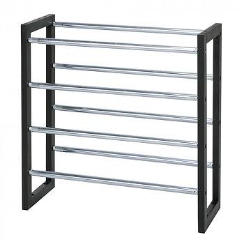 伸縮式シューズラック4段 NK-7304 BK 【送料無料】(シューズボックス、シューズラック、収納ラック、靴..