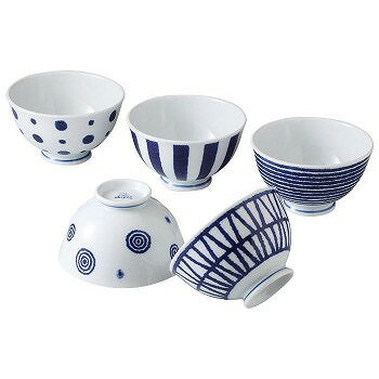 （納期1週間前後出荷）西海陶器 波佐見焼 藍玉 軽量飯碗揃(5点セット) 19863 【送料無料】(キッチン用品、お皿、食器)
