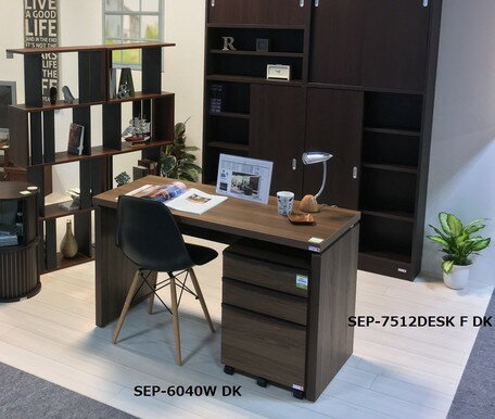 【日本製】【セパルテック】デスク 机 SEP-7512DESKF DK 【送料無料】（事務机、パソコンデスク、木製デスク、テーブル） 2