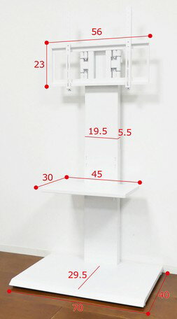 樂天商城 - 壁掛け風アングルテレビ台　ハイ 　ホワイト （54541） 【送料無料】（TV台、テレビスタンド、AVラック）