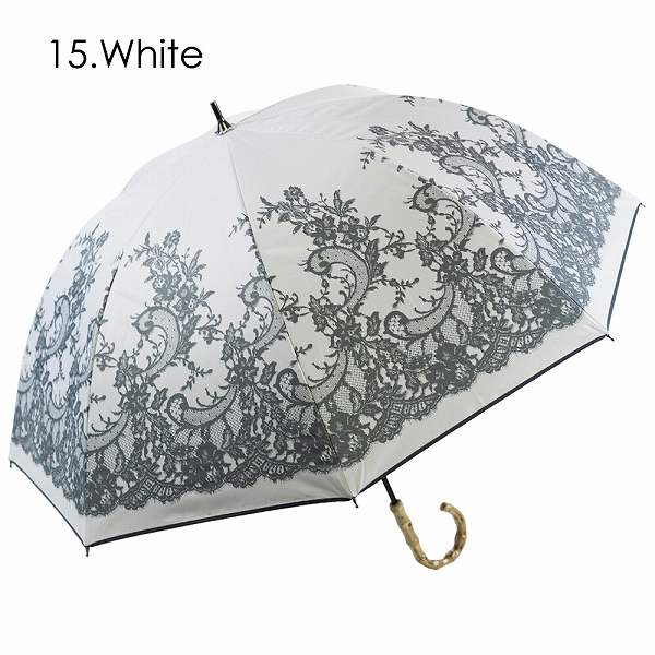 【PLUSmm】(カラー:ホワイト)晴雨兼用傘 ダマスク柄 ショート傘 UVカット 日傘 雨傘(HM4S7271) 【送料無料】(アンブレラ、傘、雨具、ショート傘、晴雨兼用、日傘)
