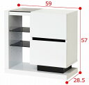鏡面扉付ラック W60 (75307) 【送料無料(ラック、シェルフ、リビング家具、収納家具、本棚、書棚)