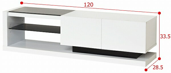 Rakuten - 鏡面テレビボード W120 （75309） 【送料無料】（ローボード、TV台、AVボード、テレビボード、リビング収納家具）
