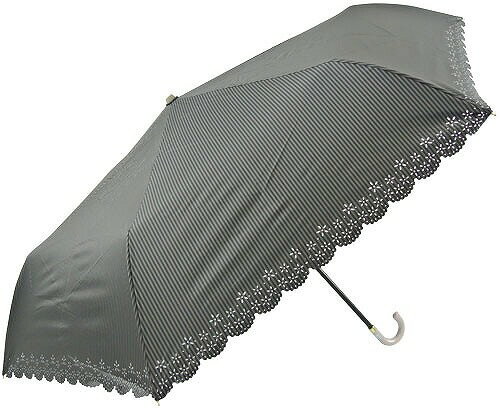 【一級遮光 UVカット率99%】晴雨兼用折りたたみ 黒コーティング ストライプ ヒートカット 55cmミニ (6619) 【送料無料】 (アンブレラ、雨傘、日傘、晴雨兼用傘、UV対策、紫外線対策、折りたたみ傘、折り畳み傘、折傘)