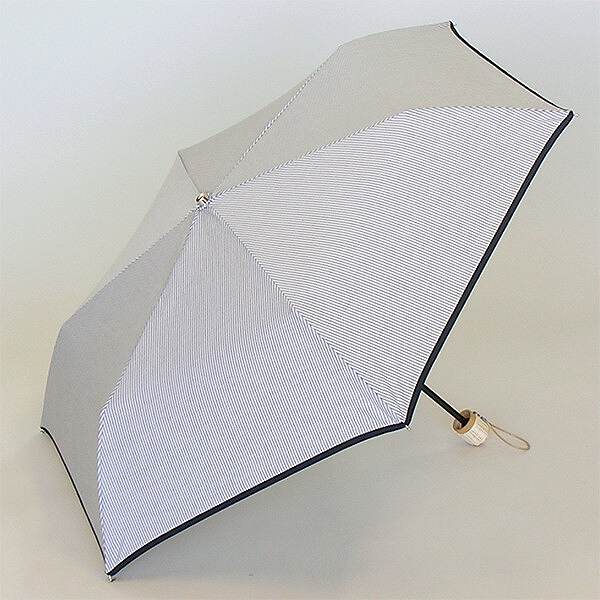 【晴雨兼用傘】50cm簡単開閉ミニ傘　先染ストライプ　T/C生地（614 F） 【送料無料】（アンブレラ、雨具、折畳傘、折畳み傘、折りたたみ傘、晴雨兼用傘、日傘）