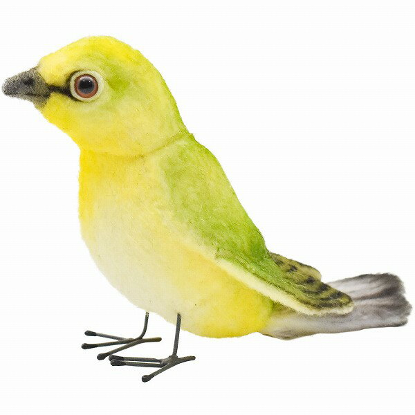 【PLUStt】HANSA正規品　メジロ 13　7246【送料無料】（とり、トリ、鳥、人形、置物、オブジェ、ぬいぐるみ、キャラクターグッズ）