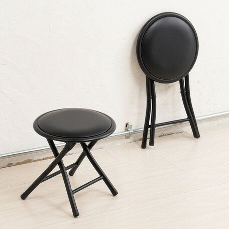 ミニースツール イス 椅子 低い 折りたたみ キャンプ アウトドア おしゃれ 釣り ローチェア 丸椅子 小さい(NK-073BK) 【送料無料】(スツール、イス、椅子、いす) [2]