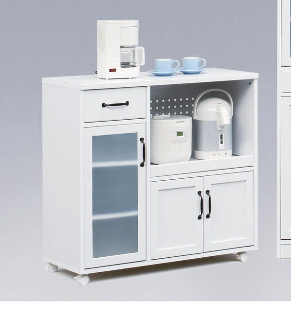 Rakuten - 組立家具/キッチンカウンター　ユリアンII（925301018） 【送料無料】(レンジ台、レンジボード、キッチンキャビネット、食器棚、キッチンラック)