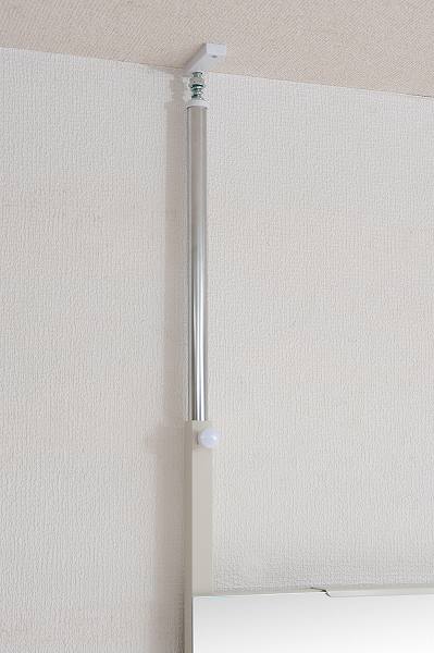 突っ張り壁面ミラー  幅60cm ホワイト色 【送料無料】(全身鏡)(楽天ランキング受賞・スタンドミラー ホワイト4位、2018/8/24デイリー)(楽天ランキング受賞・スタンドミラー 金属ランキング 2位 、2018/12/23集計日、12/24更新日、デイリー) [2]