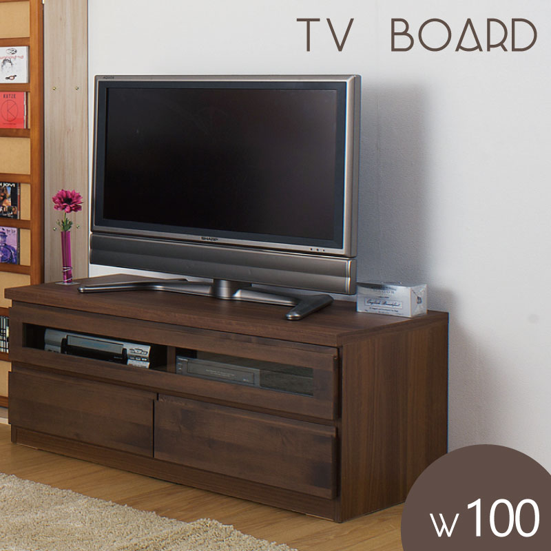 天然木テレビボード101cm幅　天然木アルダー材の木目がきれいなTV台　te-0004 （ローボード、キャビネット、TV台、テレビ台、AVボード、テレビボード）