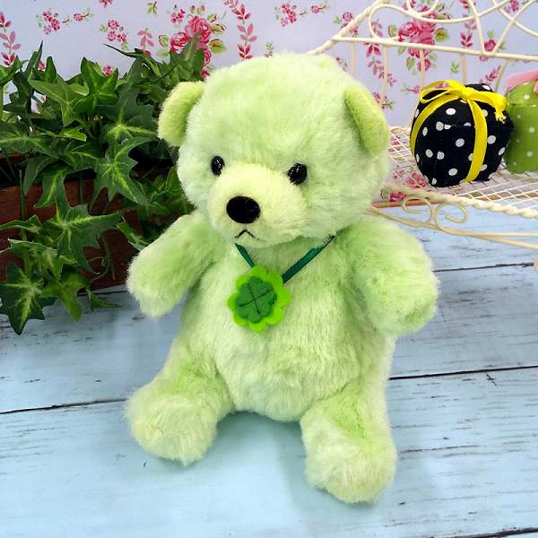 Bear - 【PLUStt】【スターチャイルド　正規品】　ぬいぐるみ　仔グマのクローバー　グリーン【送料無料】（クマ、くま、熊、ベア、人形、玩具、おもちゃ、ぬいぐるみ、キャラクターグッズ、プレゼントに最適）
