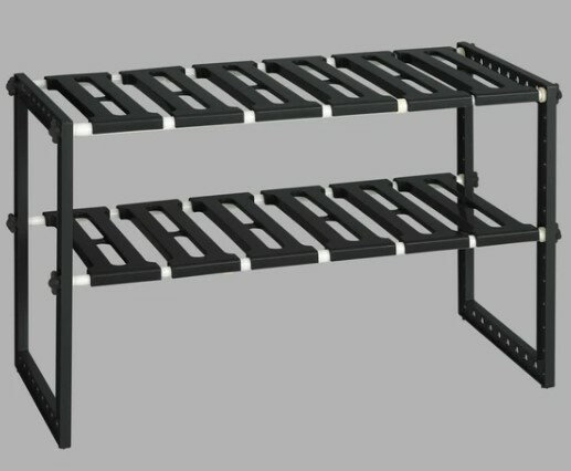 シンク下フリーラック伸縮タイプ（ブラック） （VR-BK） 【送料無料】（キッチン収納、シンク下収納、..