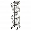 2段ランドリーラック KR-3972DBR 【送料無料】 (ランドリーバスケット、洗面カゴ、収納ボックス、洗濯カゴ、インテリア雑貨)