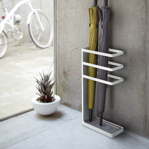 傘立て　レイヤー　スリム　ホワイト　YJ79327【送料無料】（アンブレラスタンド、傘立て、玄関収納）
