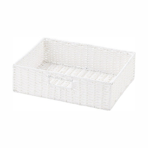 ペーパーバスケット浅型ハーフタイプ　ホワイト 　 CH42406【送料無料】 （バスケット、カゴ、収納ボックス、小物入れ）(3.0)