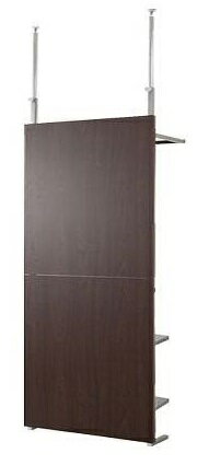 （納期10日前後出荷）突っ張り間仕切りクローゼットパーテーション+棚収納 幅90cm nj-0427【送料無料】(つっぱり　壁面　DIY　薄型　ワードローブ)(3.0)