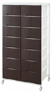 （受注生産、30日前後出荷）大量収納プラスチックチェスト　2列×7段　ホワイト色　nj-0379 【送料無料..