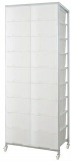 （受注生産、30日前後出荷）大量収納プラスチックチェスト　2列×9段　ブラウン色　nj-0393【送料無料】..