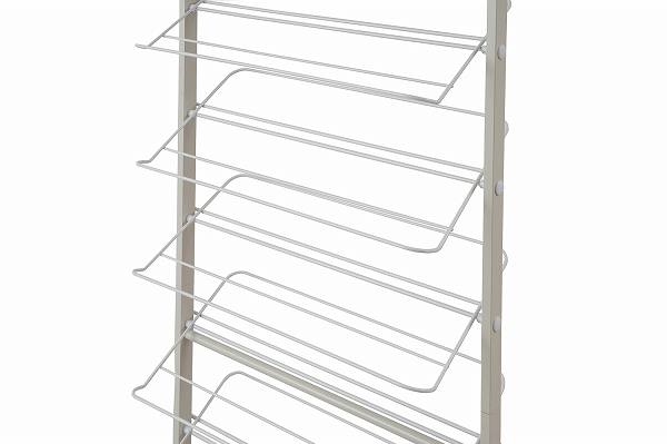 突っ張り壁面薄型シューズラック 幅75cm ホワイト【送料無料】(シューズボックス、シューズラック、収納ラック、靴箱、下駄箱、玄関収納) [2]