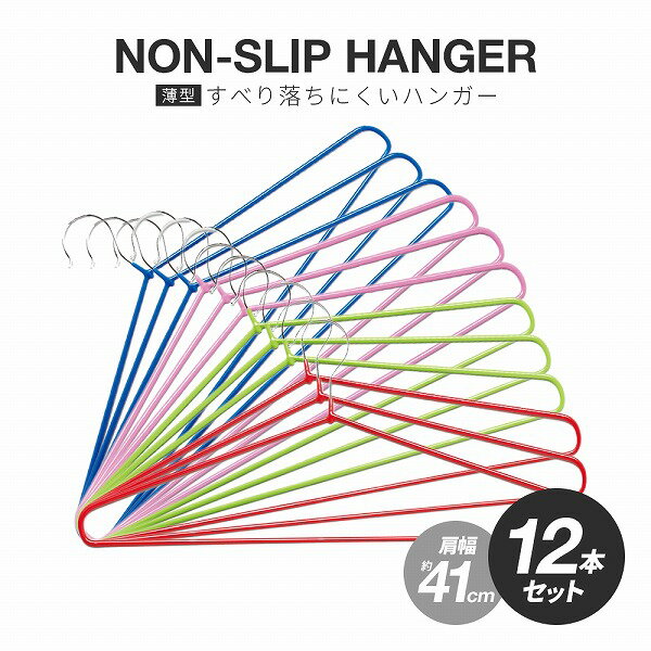 《12本セット》すべり落ちにくいハンガー 12本組(1009613)【送料無料】(ハンガー、物干し、洗濯用品、ランドリー用品)