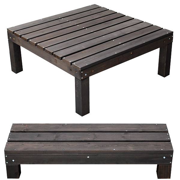 (北海道、沖縄、離島は配送不可)ユニットウッドデッキ harmonie(アルモニー)90×90 ステップ付 SDKIT9090STP-DBR 【送料無料】( ウ...