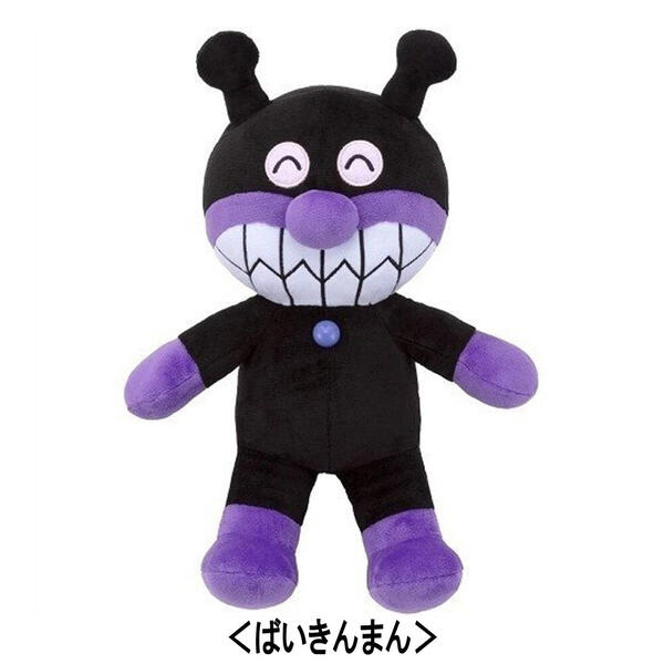 【PLUStt】ふわりんスマイルぬいぐるみ ぎゅっと（M）【ばいきんまん】（85350-210）【送料無料】（アンパンマン、人形、玩具、おもちゃ、ぬいぐるみ、キャラクターグッズ、プレゼントに最適）