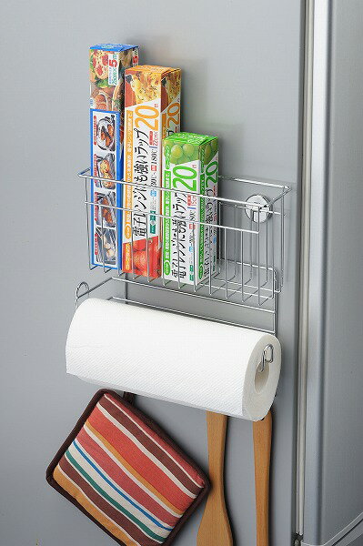 【日本製】冷蔵庫サイドラップ＆ペーパーホルダー（1304974）【送料無料】（キッチン収納、キッチンラ..